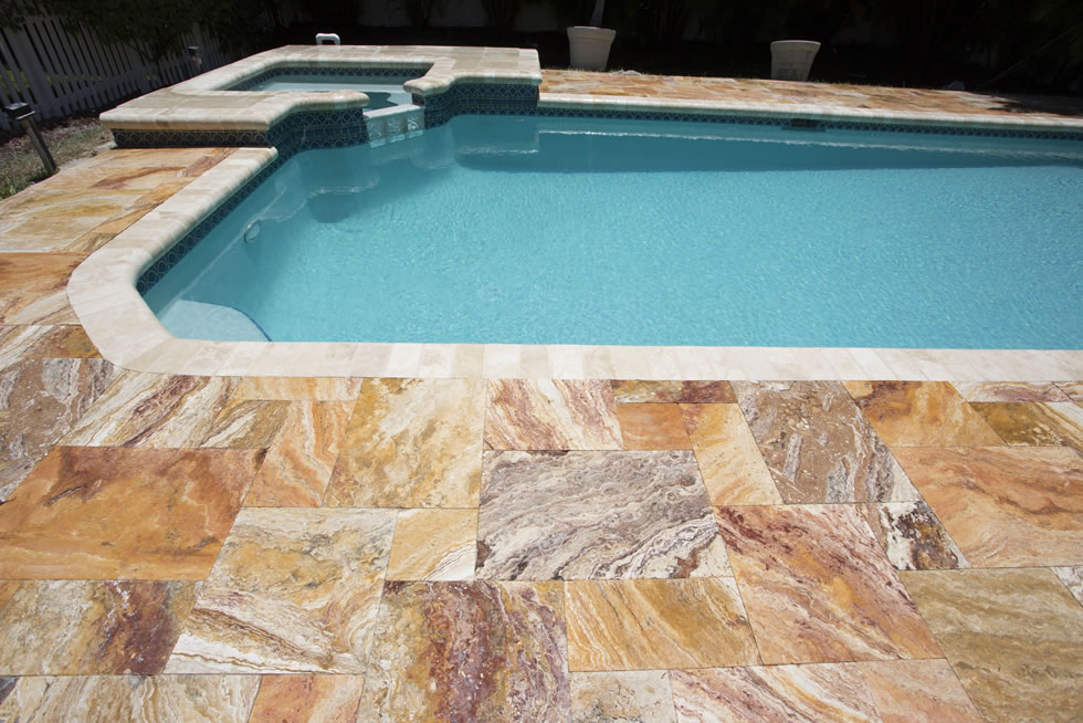 brick pavers are a good choice for a pool deck