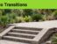 Stone steps and a broad paver landing sit beside an existing patio, with greenery and a green caption banner.